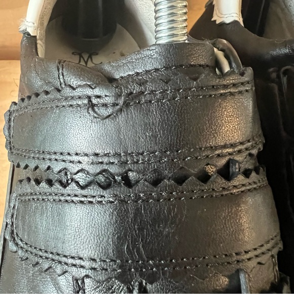 Johnston & Murphy Callie Tri-Strap Black White Leather Sneaker Shoes size 7.5 - Picture 9 of 13